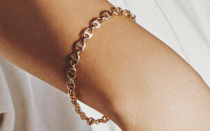 Paul Double Link Chain / Silver, 14k Gold plated